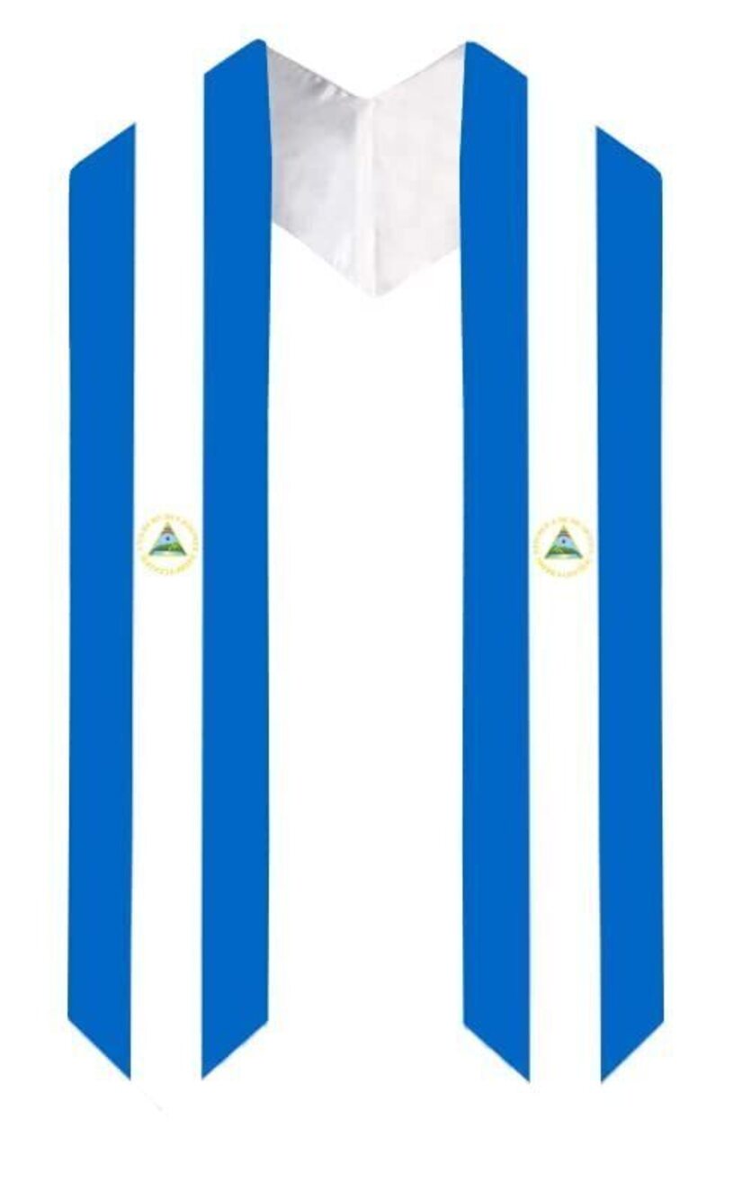 9686 Graduation International Flag Stole Embroidered Sash Study Abroad 72"